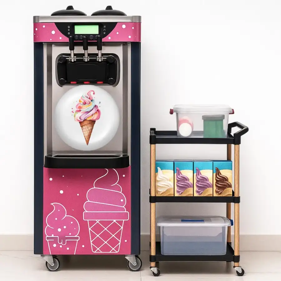 Ice Cream Machine for Events with Mix & Cones – Multiple Flavors for 100 People  - Main image for rent | Estajer