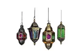 مصباح معلق ملون برونزي للديكور والإضاءةDOQQM – ارتفاع 40 سم  - الصورة الرئيسية للإيجار | استأجر