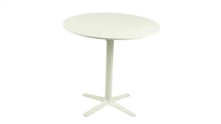 White Round Table with Maduba Cross Leg TRWWS - Main image for rent | Estajer