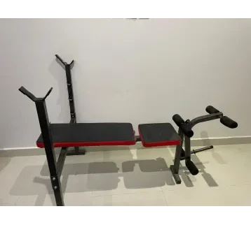 Weight Bench with Barbell Rack – Cinematic Decor for rent | Estajer