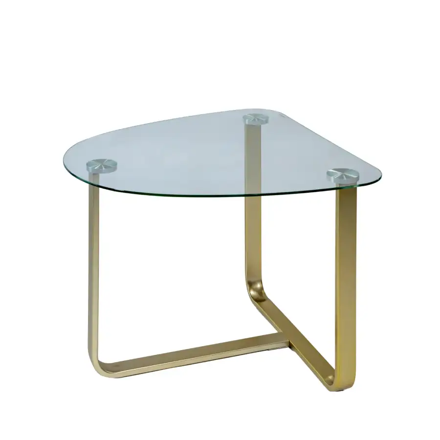 طاولة قهوة "سالا" بزجاج شفاف وإطار ذهبي FXGFG– تصميم عصري فاخر لتأجير المناسبات والديكور - الصورة الرئيسية للإيجار | استأجر